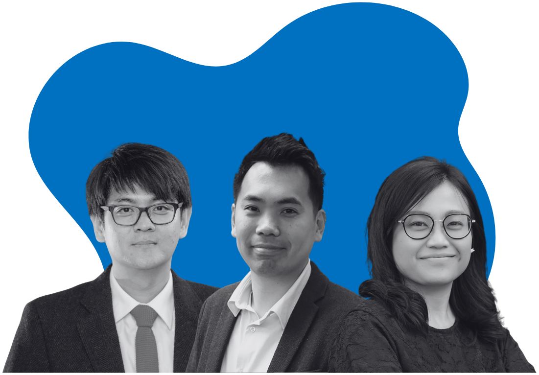 Tiga pendiri Lens: Felix Septianto, Billy Sung, dan Widya Paramita